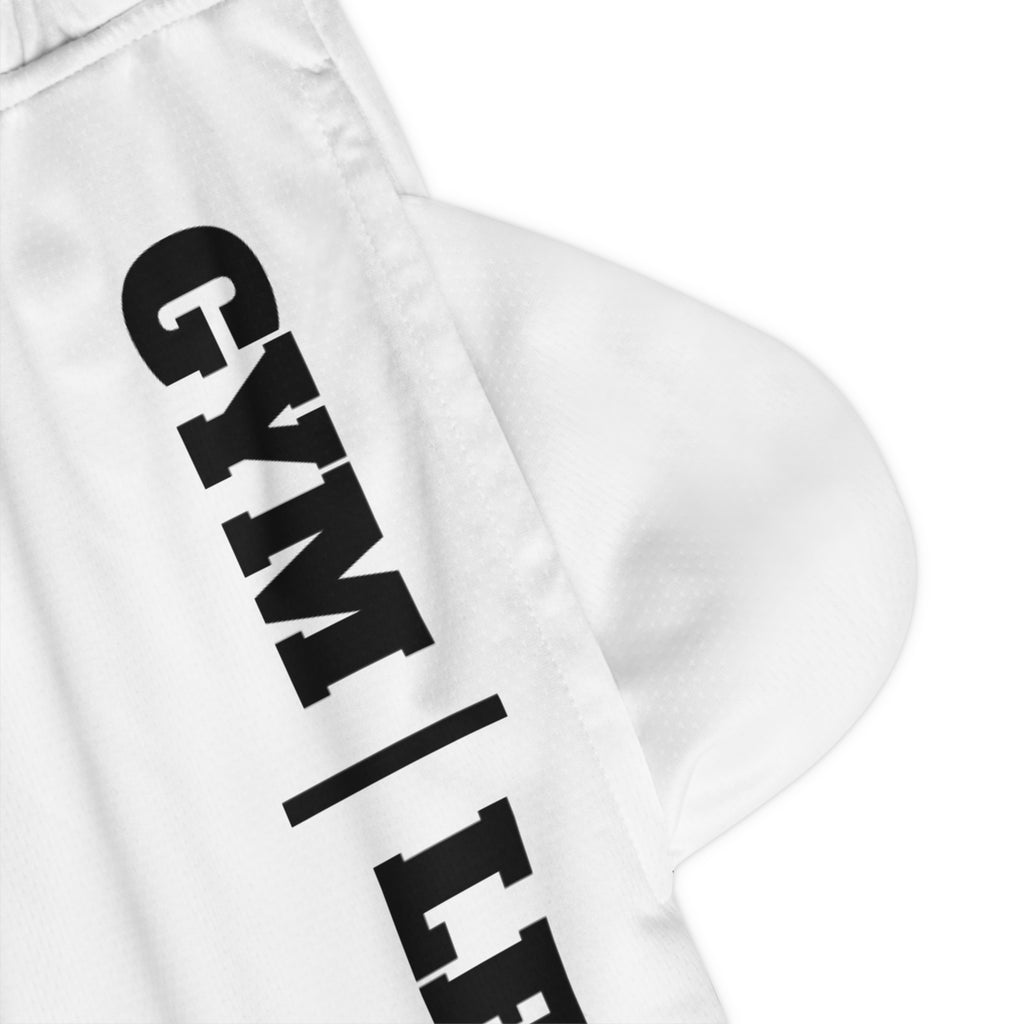 Gym Legends Basketball Shorts — white Ribbed Athletic Shorts