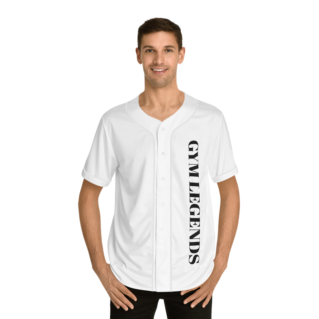 Baseball Jersey — "GYM LEGENDS" Athletic Team Shirt with Motivational Back Text