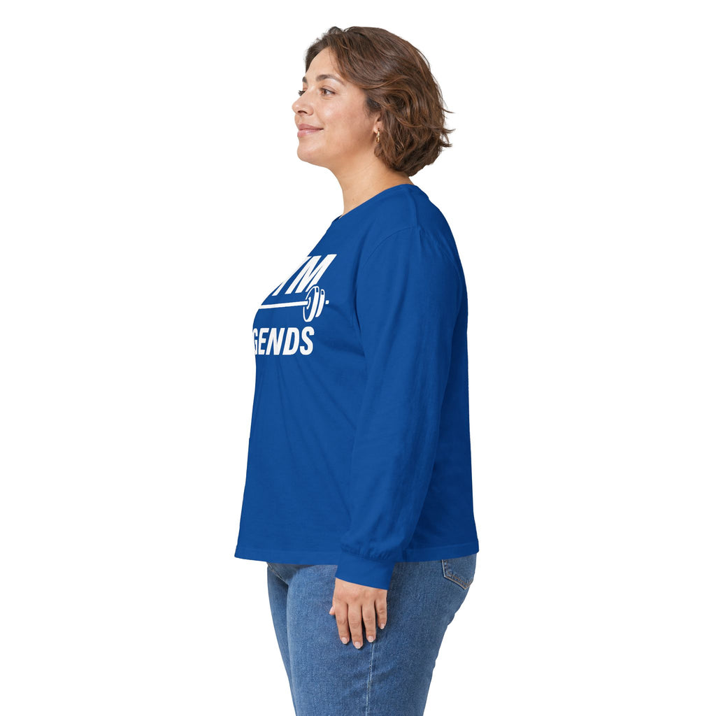 Gym Legends Long Sleeve Tee — Athletic Workout Shirt with Barbell Graphic