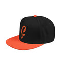 Gym legends legendary Snapback Hat — Black Orange Curly Script Cap