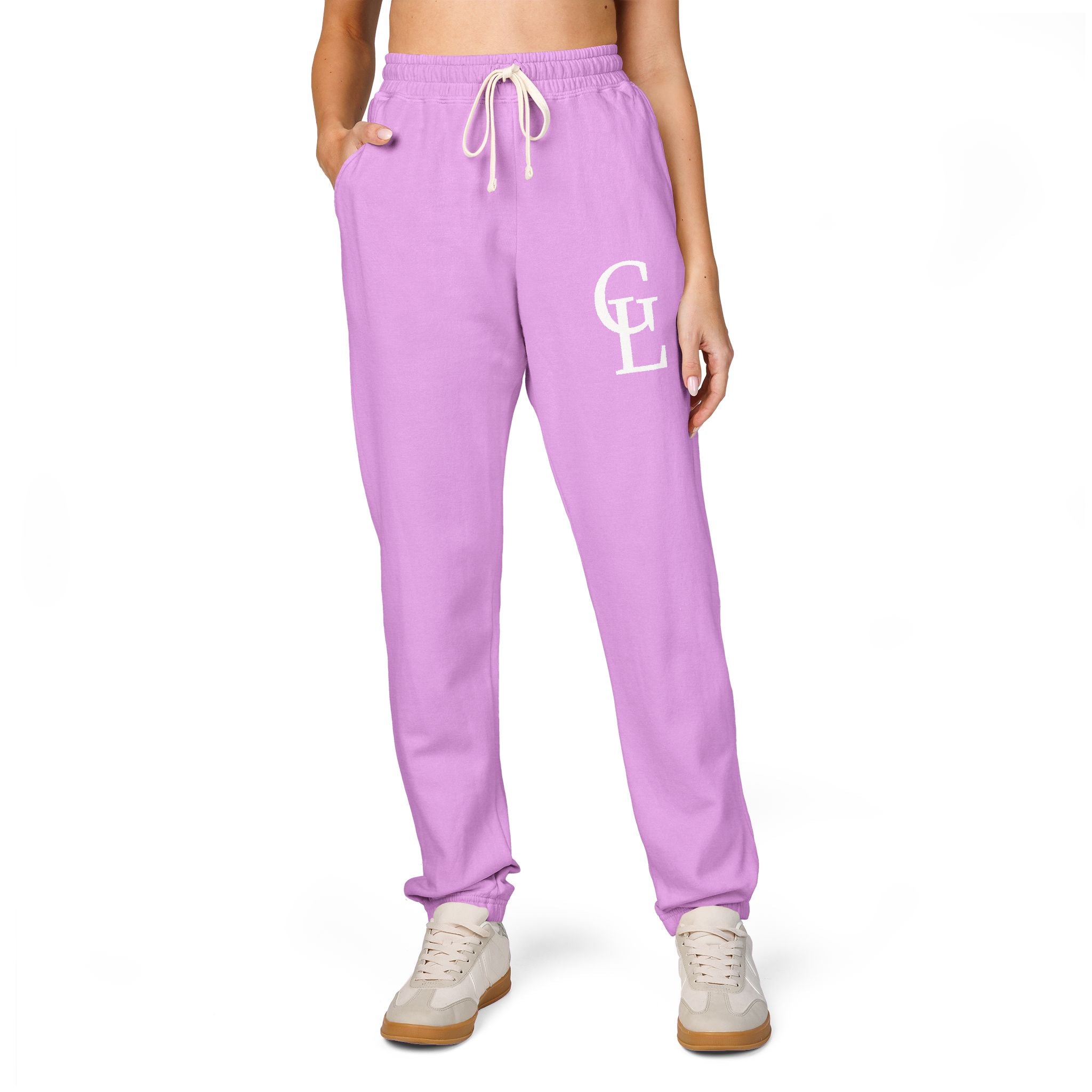 Garment-Dyed Fleece Sweatpants — Vintage 'CL' Monogram Lounge Pants