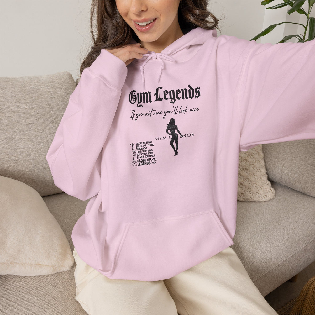 Gym Legends Hoodie — Vintage Gym Silhouette Sweatshirt