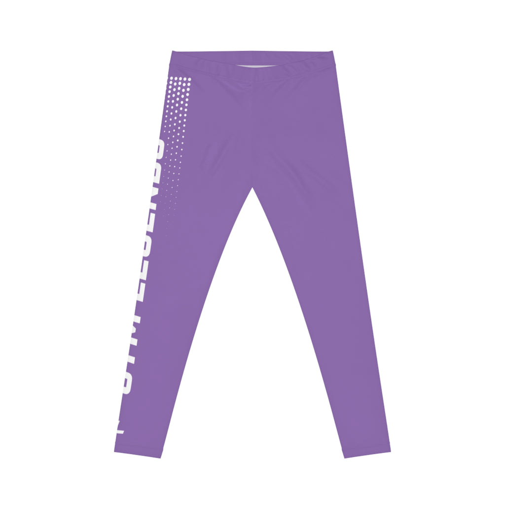Gym Legends Purple Leggings — Women’s Athletic AOP with Side Logo