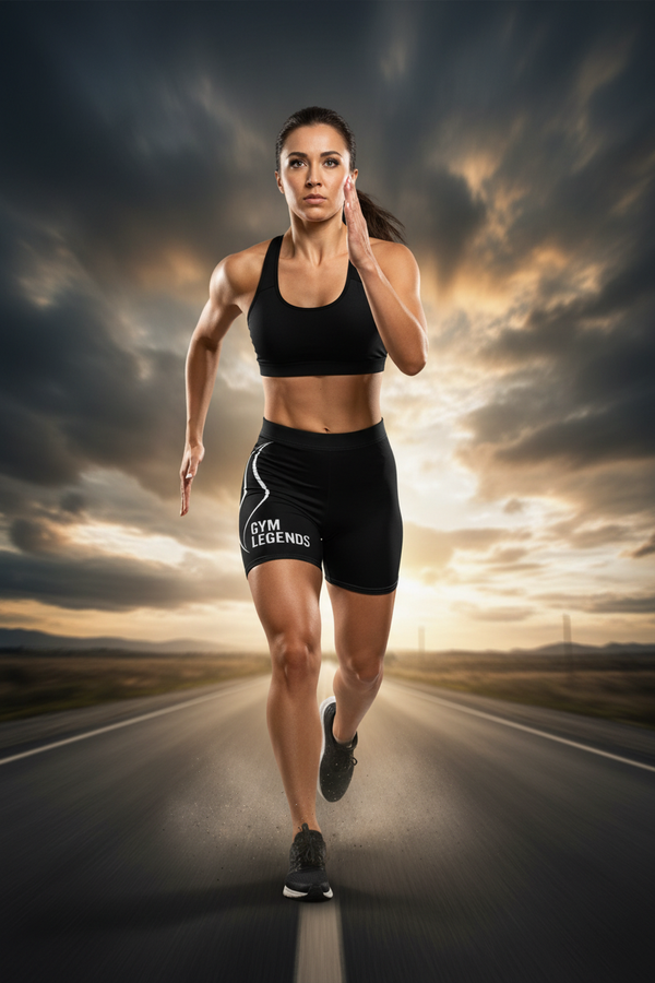 Gym Legends Women's Biker Shorts – Black Athletic High-Waist Workout Shorts